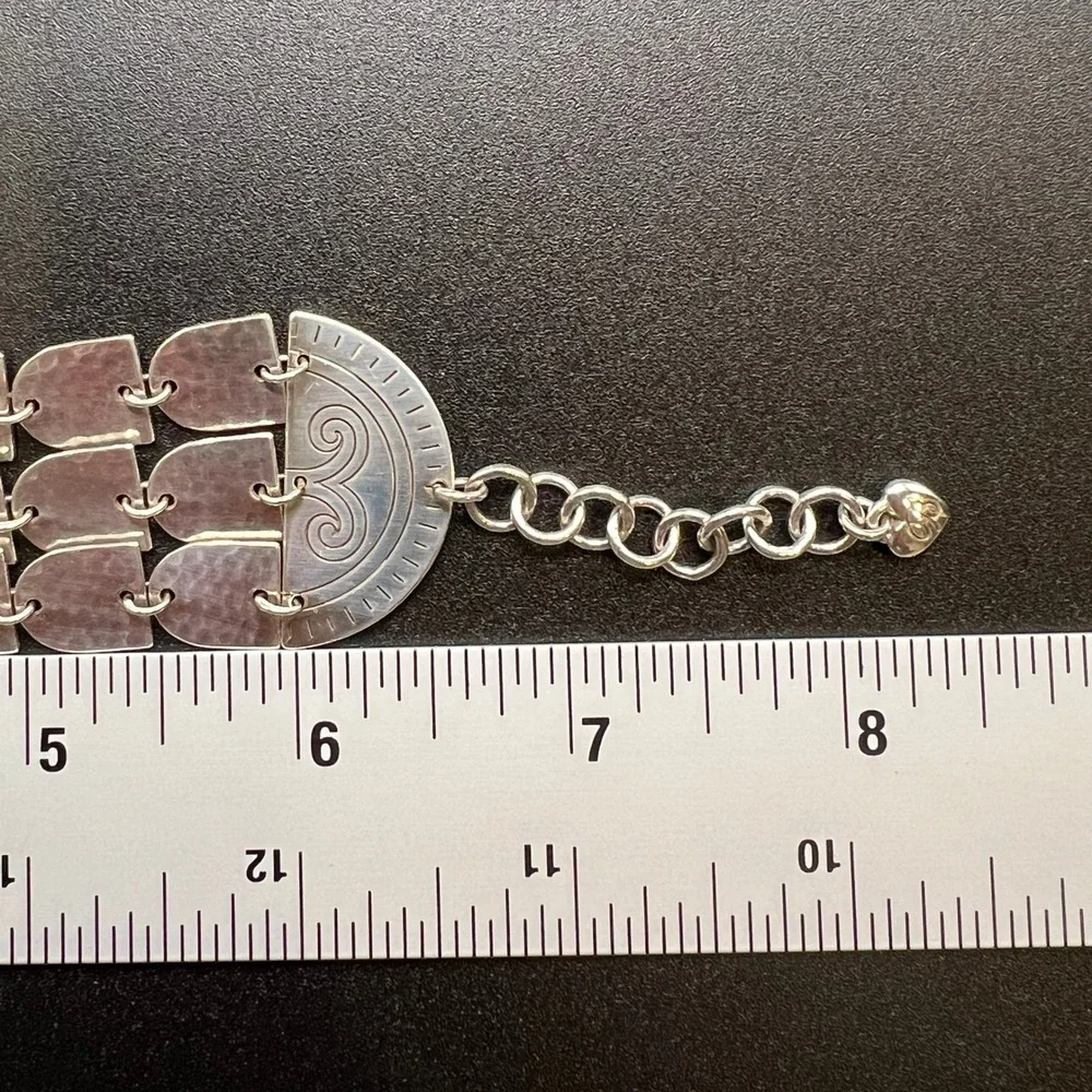 Brighton Marrakesh Soileil Wide Bracelet Silver Plated Hammered Shield‎ Boho